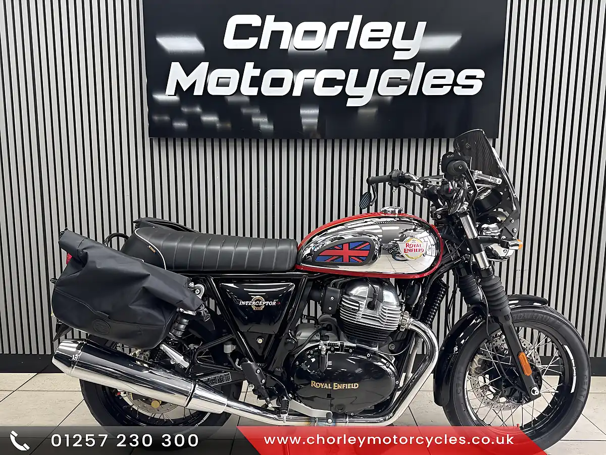 Used 2022 Royal Enfield Interceptor 650 Chrome Tank Silver/Red - Front View