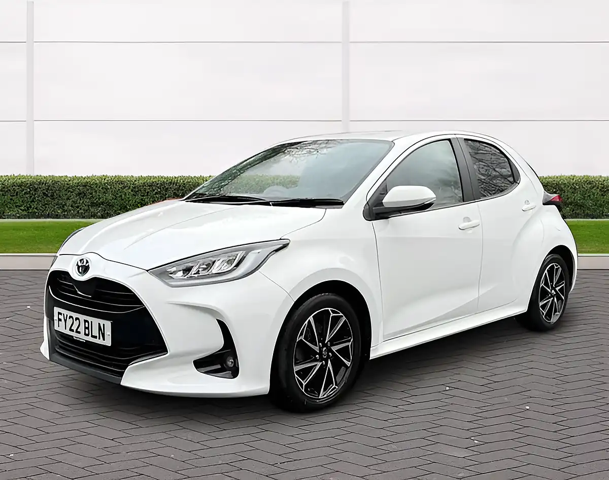 Used 2022 Toyota Yaris Design White With Black Highlights - Front View