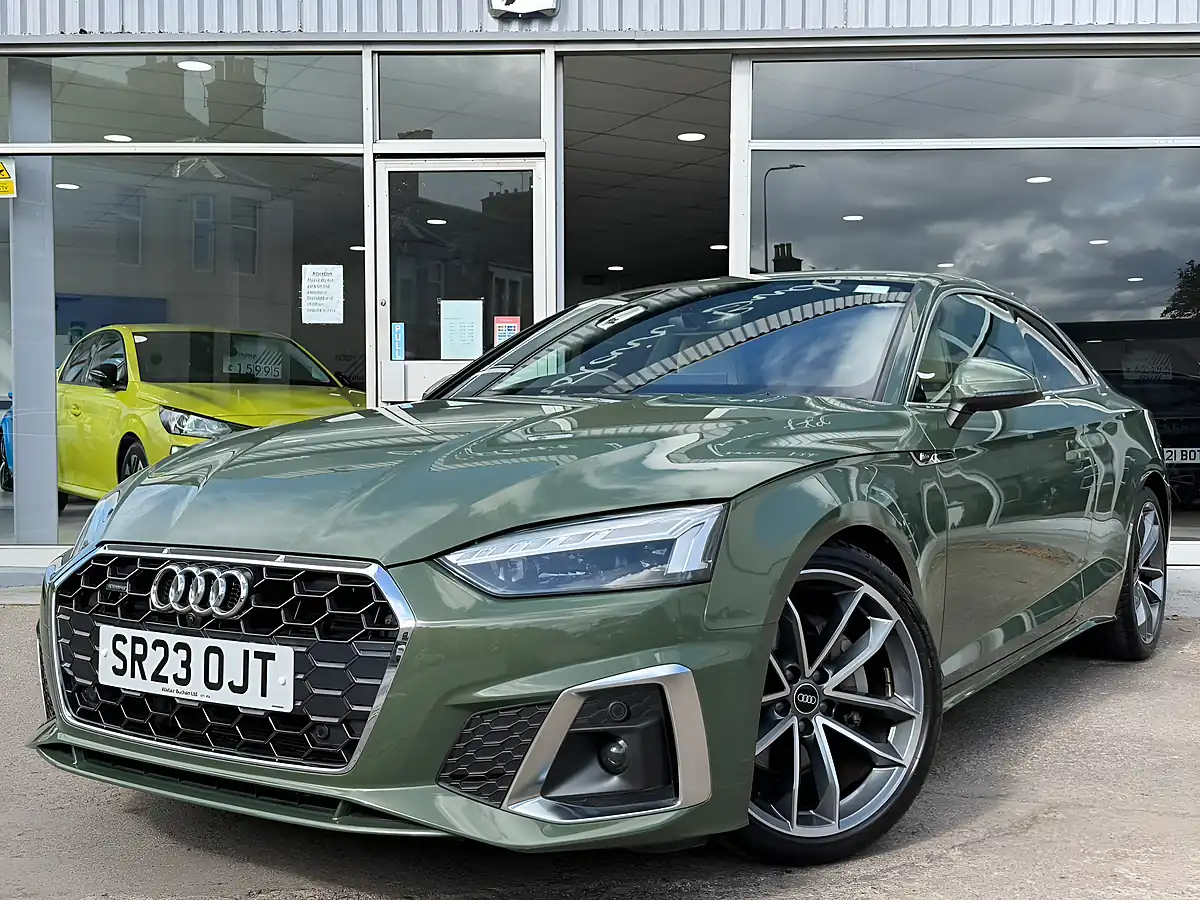Used 2023 Audi A5 S Line District Green - Front View