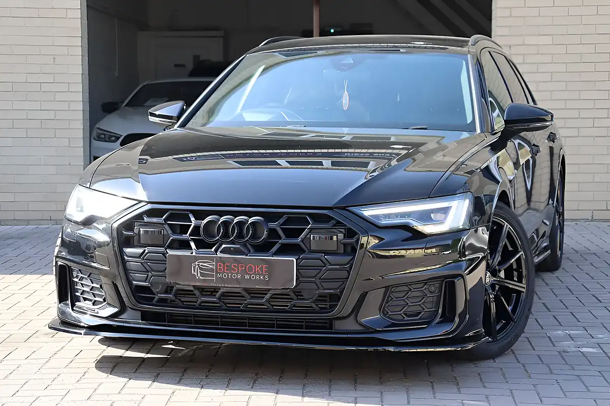 Used 2023 Audi A6 Avant Black Edition Mythos Black - Front View