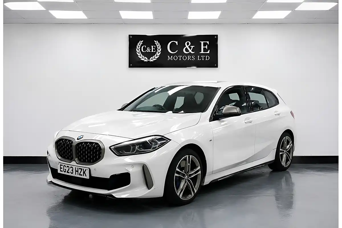 Used 2023 BMW 1 Series M135i Alpine White - Front View