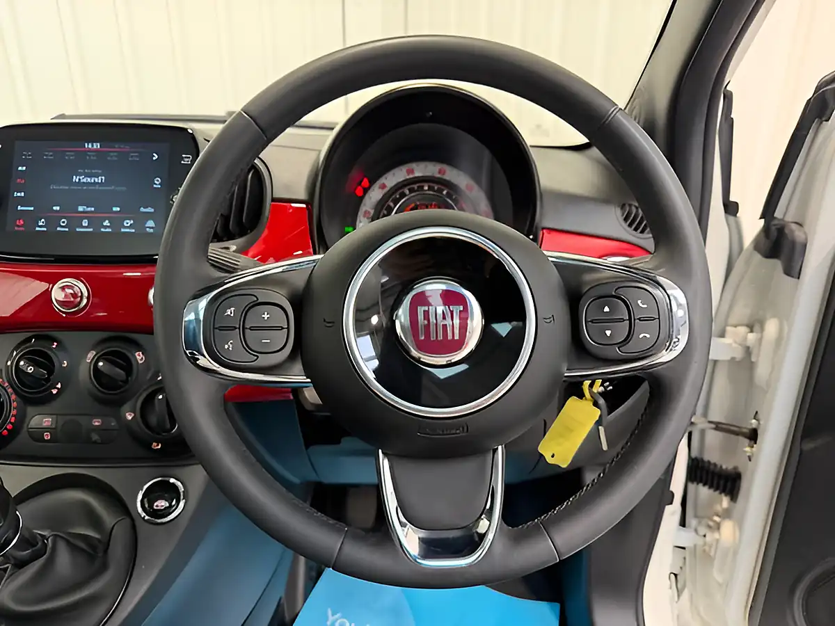 Used 2023 Fiat 500 Red Bossa Nova White - Interior and Exterior details 16