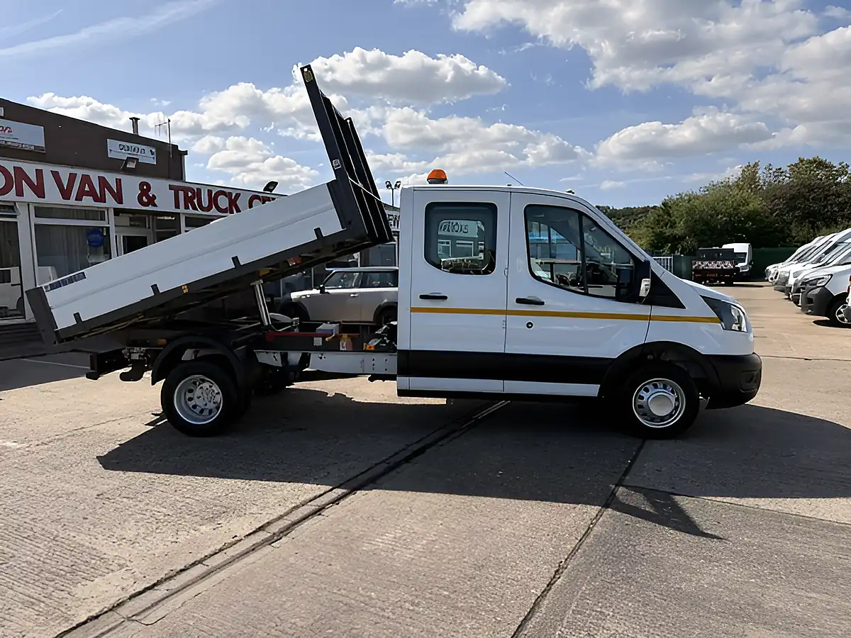 Used 2023 Ford Transit 350 Leader L3 Lwb Double Cab Tipper White - Interior and Exterior details 2