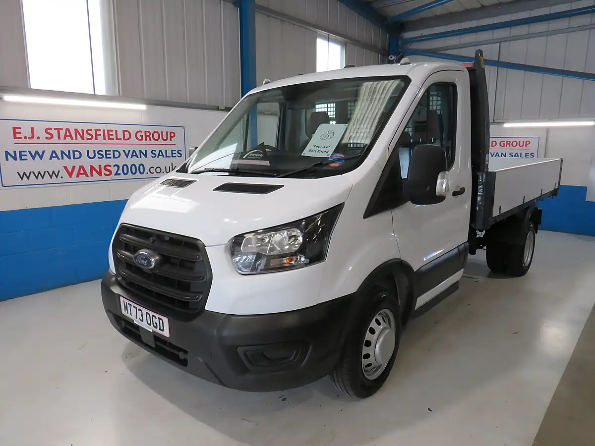 Used 2023 Ford Transit 350 Leader Single Cab Tipper White - Front View