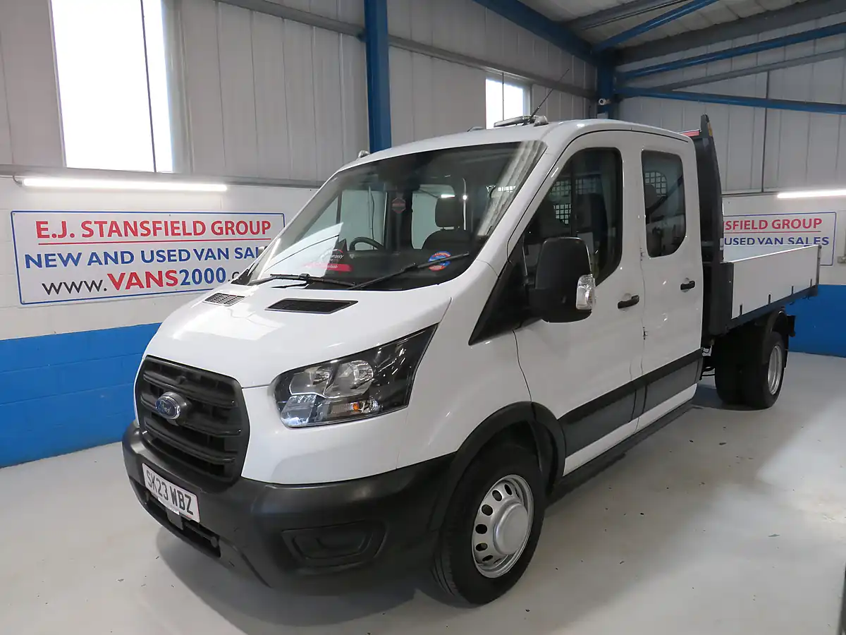 Used 2023 Ford Transit Double Cab Tipper White - Front View