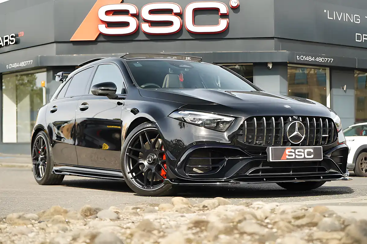 Used 2023 Mercedes A45 AMG S Plus Cosmos Black - Front View