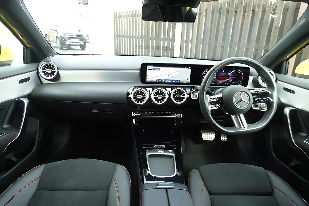 Used 2023 Mercedes-Benz a Class AMG Line (premium) Sun Yellow - Interior and Exterior details 10