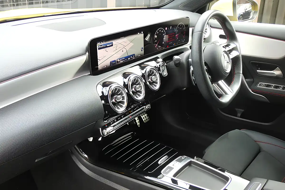 Used 2023 Mercedes-Benz a Class AMG Line (premium) Sun Yellow - Interior and Exterior details 12