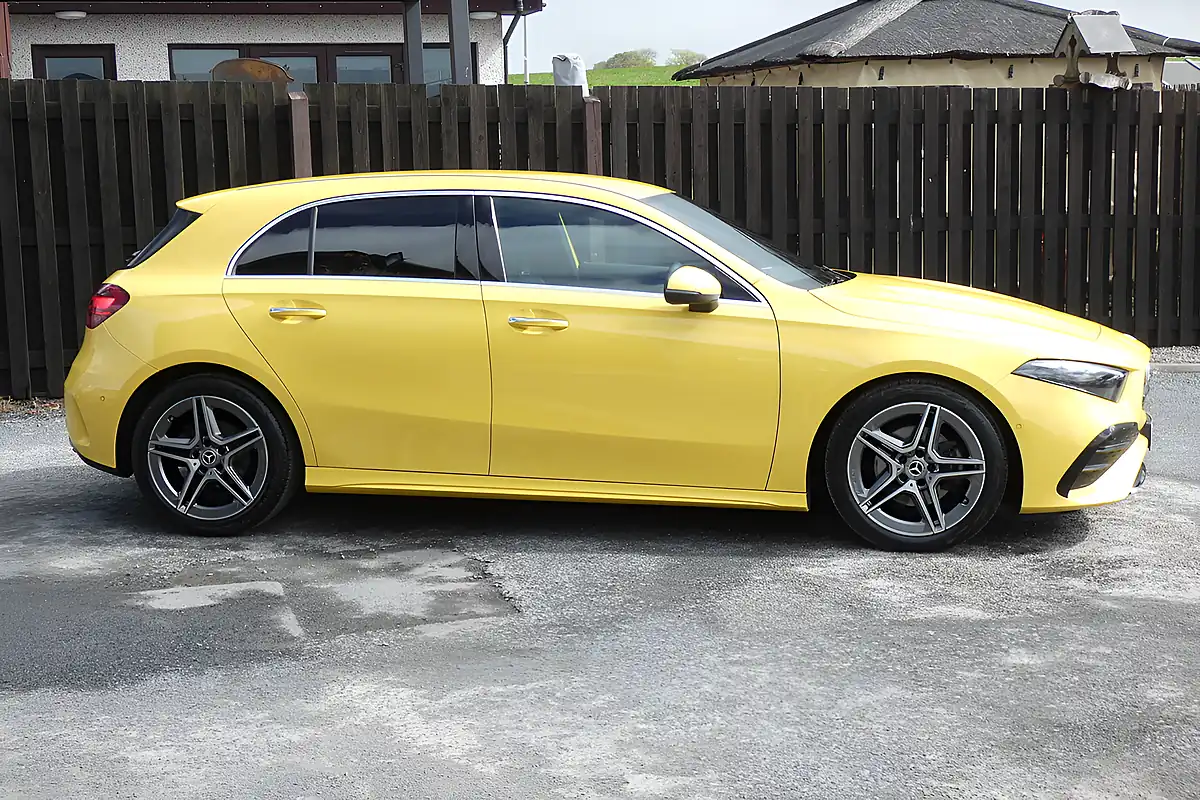 Used 2023 Mercedes-Benz a Class AMG Line (premium) Sun Yellow - Interior and Exterior details 2