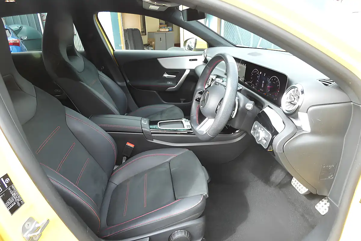 Used 2023 Mercedes-Benz a Class AMG Line (premium) Sun Yellow - Interior and Exterior details 9