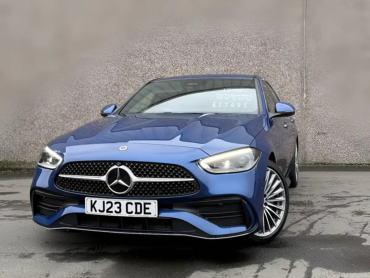 Used 2023 Mercedes-Benz C Class AMG Line Blue - Front View