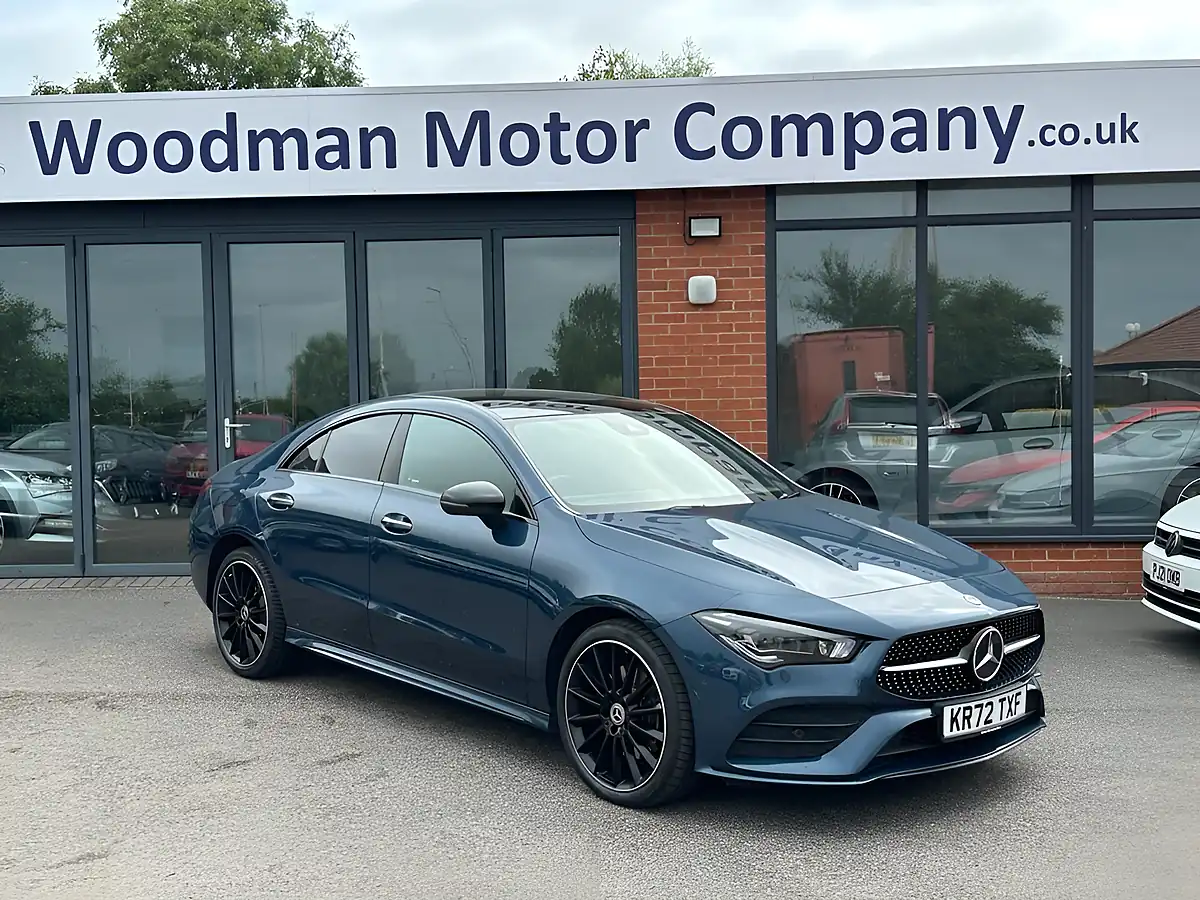 Used 2023 Mercedes-Benz Cla AMG Line Night Edition (premium Plus) Denim Blue - Front View