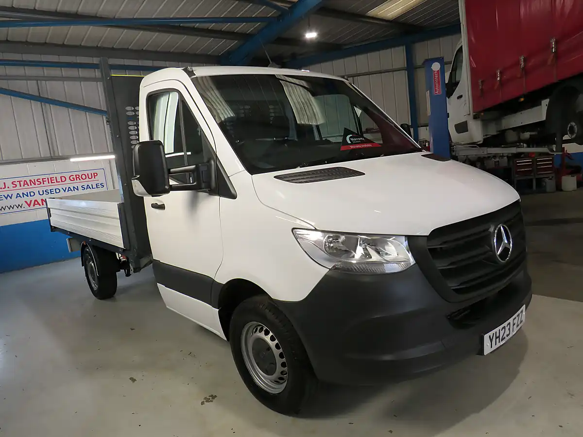 Used 2023 Mercedes-Benz Sprinter Single Cab Dropside White - Front View
