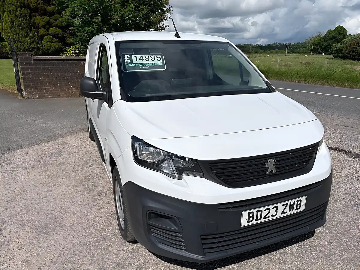 Used 2023 Peugeot Partner Professional Premium + Long Panel Van White - Front View