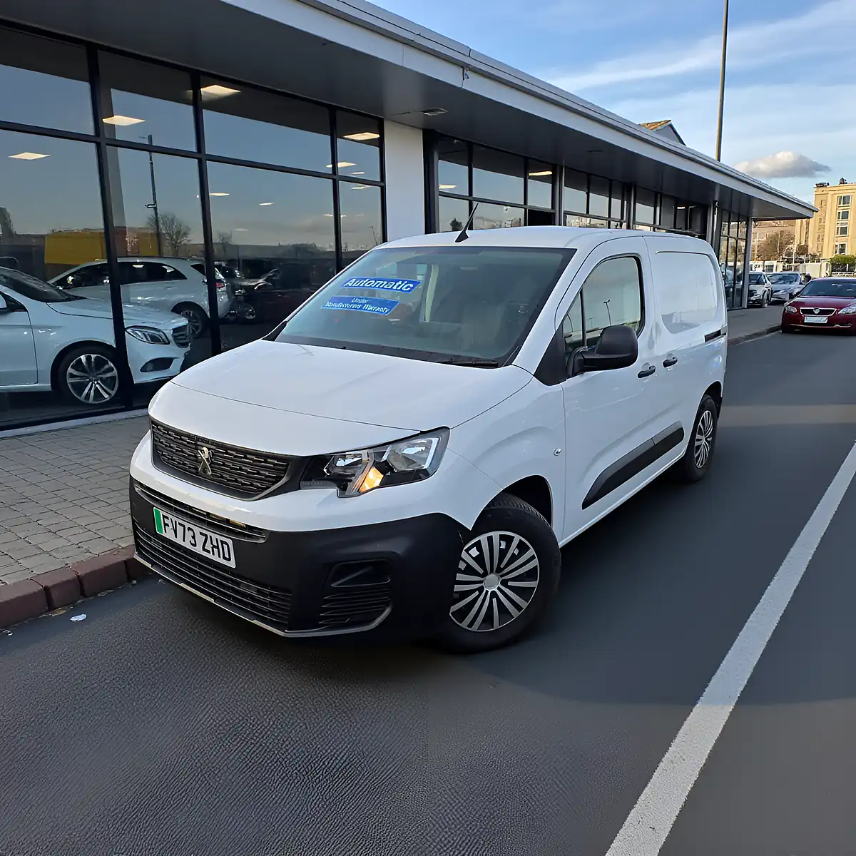 Used 2023 Peugeot Partner Professional Premium Plus Alpine White - Front View