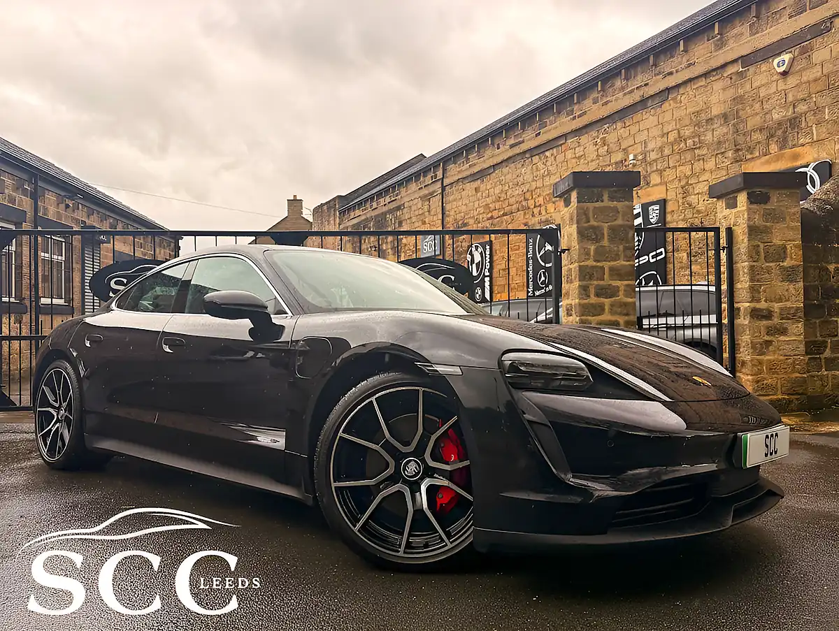 Used 2023 Porsche Taycan Performance Plus Jet Black Metallic - Front View
