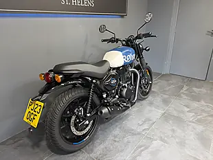 Used 2023 Royal Enfield Hntr 350 Blue and White - Interior and Exterior details 3