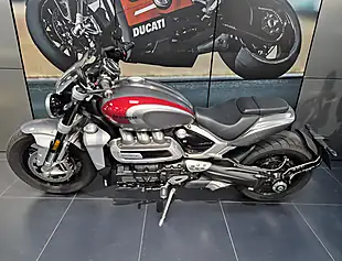 Used 2023 Triumph Rocket 3 R Silver Ice & Cranberry Red - Interior and Exterior details 8