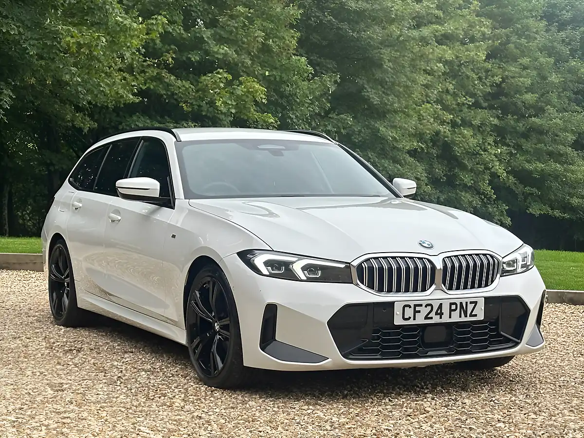 Used 2024 BMW 3 Series M Sport Touring Alpine White - Front View