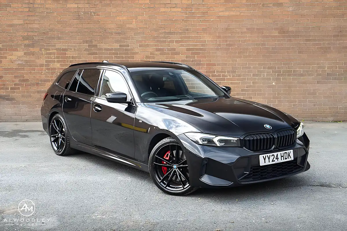 Used 2024 BMW 3 Series M Sport Touring Black - Front View