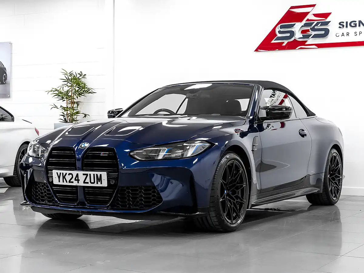 Used 2024 BMW M4 Competition Convertible Tanzanite Blue - Interior and Exterior details 4