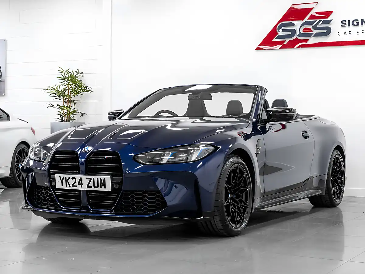 Used 2024 BMW M4 Competition Convertible Tanzanite Blue - Interior and Exterior details 5