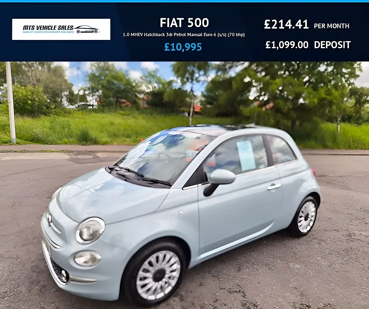 Used 2024 Fiat 500 Dew Green Metallic - Front View