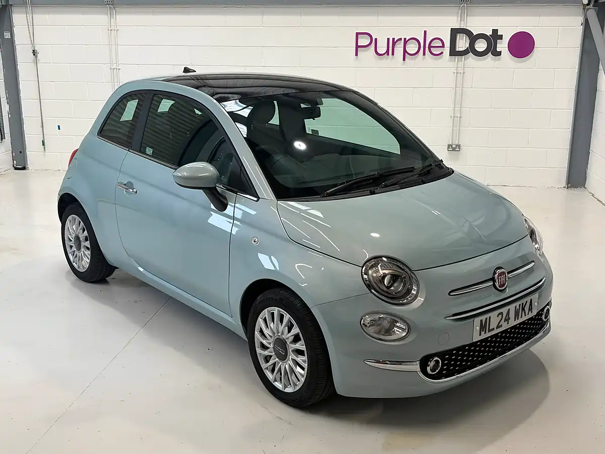Used 2024 Fiat 500 Hatchback 3dr Dew Green - Front View