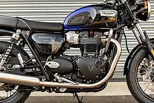 Used 2024 Triumph Bonneville T100 Stealth Edition Sapphire Blue / Silver Blue - Interior and Exterior details 14