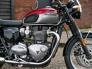 Used 2024 Triumph Bonneville T120 Red and Silver - Interior and Exterior details 14