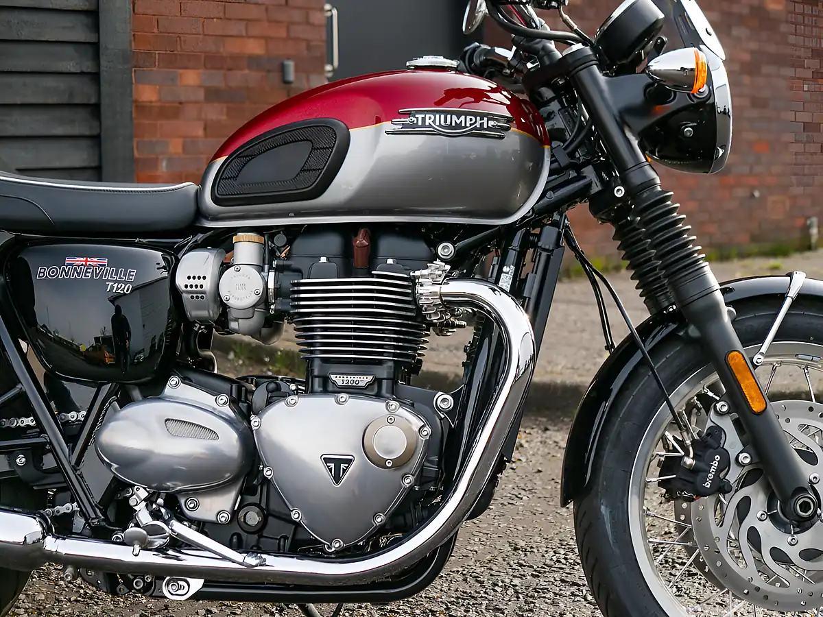 Used 2024 Triumph Bonneville T120 Red and Silver - Interior and Exterior details 14
