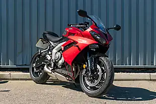 Used 2024 Triumph Daytona 660 Carnival Red / Sapphire Black - Interior and Exterior details 2