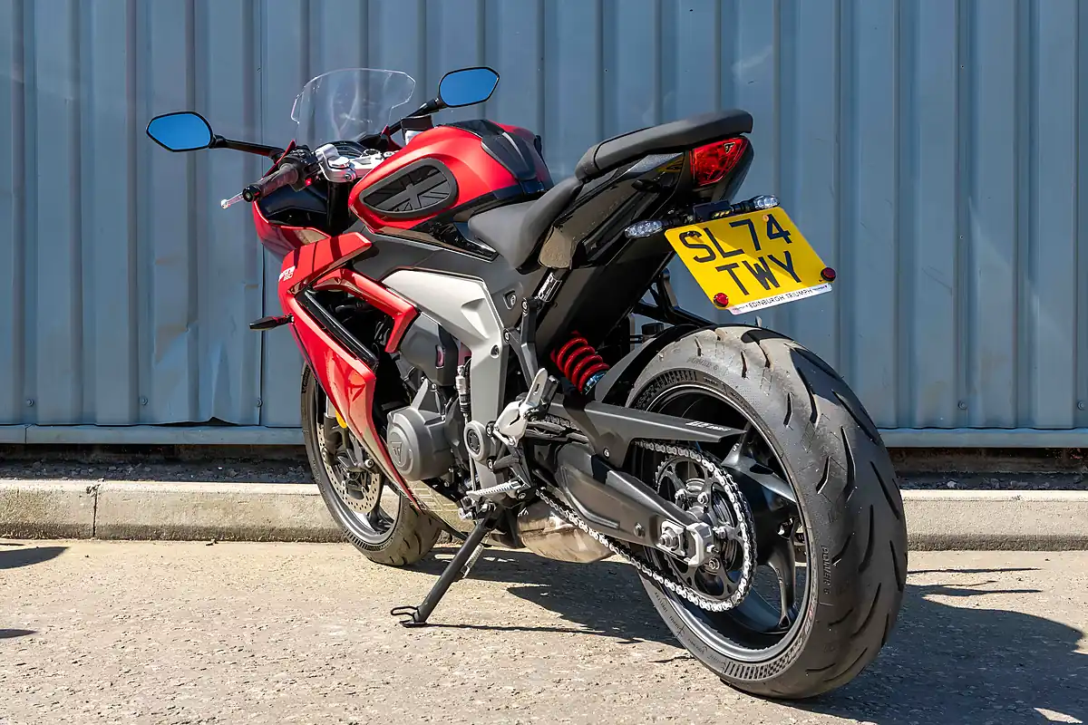 Used 2024 Triumph Daytona 660 Carnival Red / Sapphire Black - Interior and Exterior details 6
