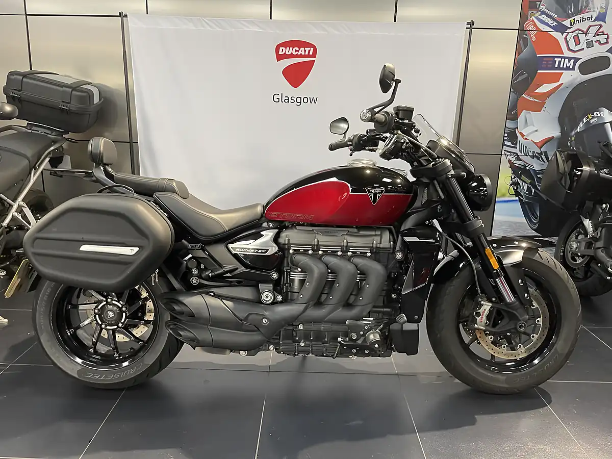 Used 2024 Triumph Rocket 3 Storm GT Carnivel Red/Sapphire Black - Front View