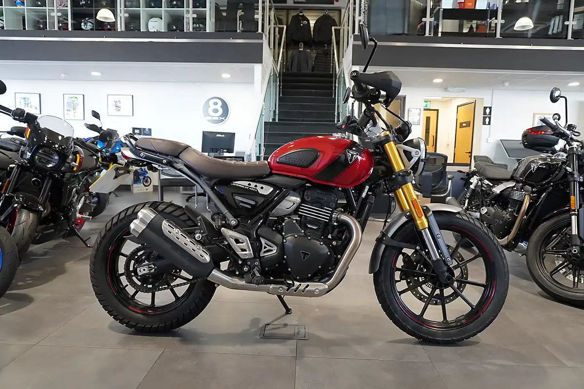 Used 2024 Triumph Scrambler 400 X Red Metallic - Front View