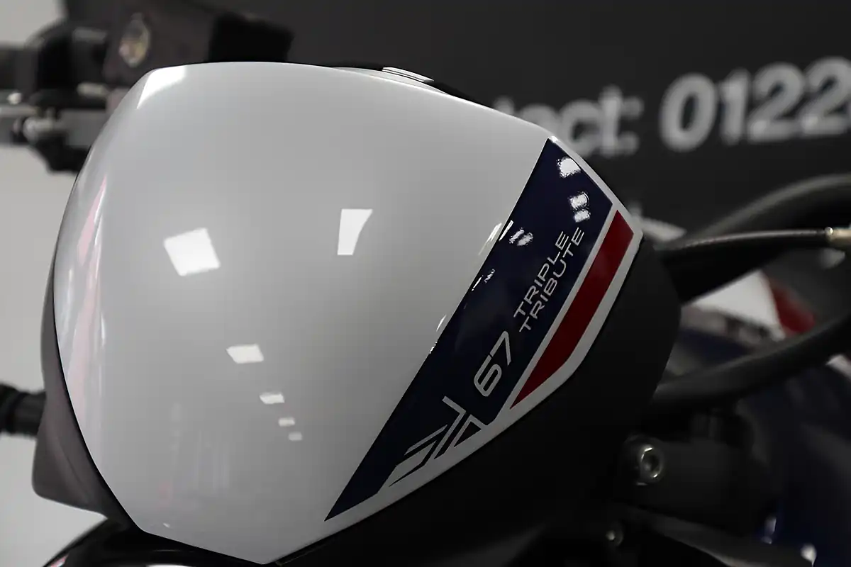 Used 2024 Triumph Trident 660 Tribute Edition White - Interior and Exterior details 11