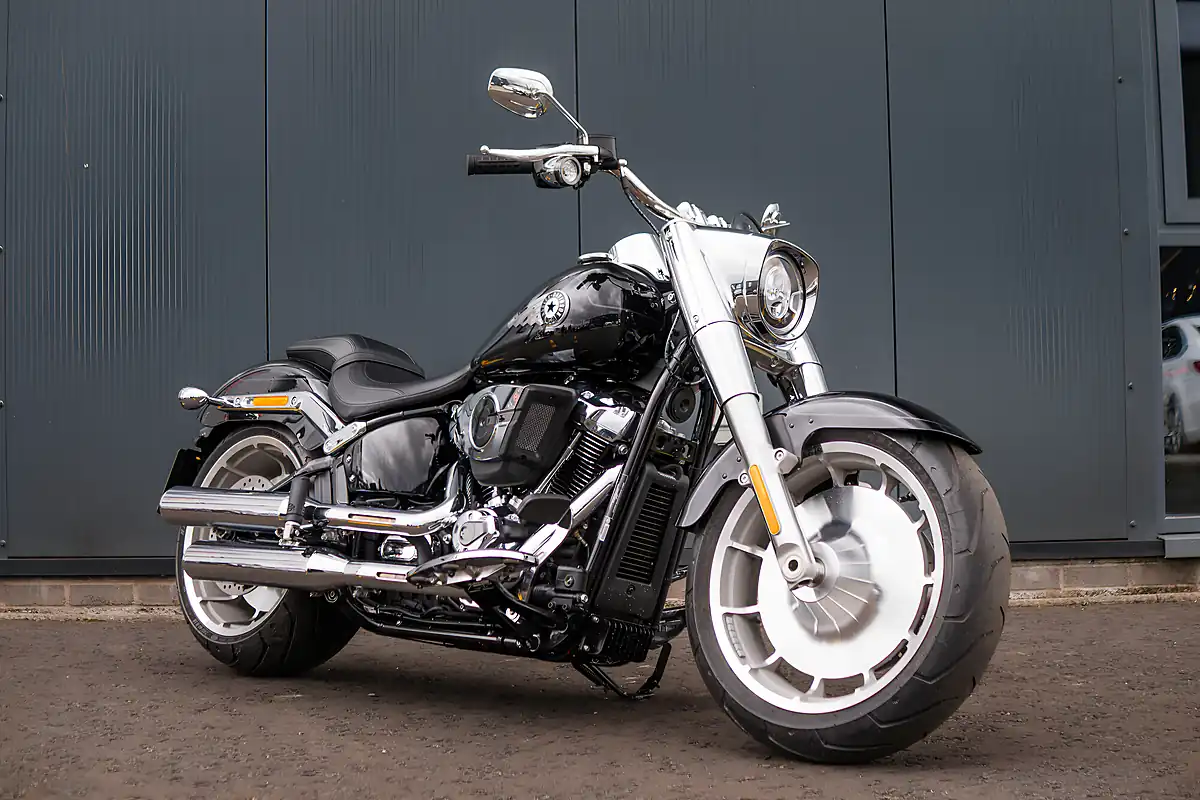 Used 2025 Harley-Davidson Fat Boy Vivid Black - Front View
