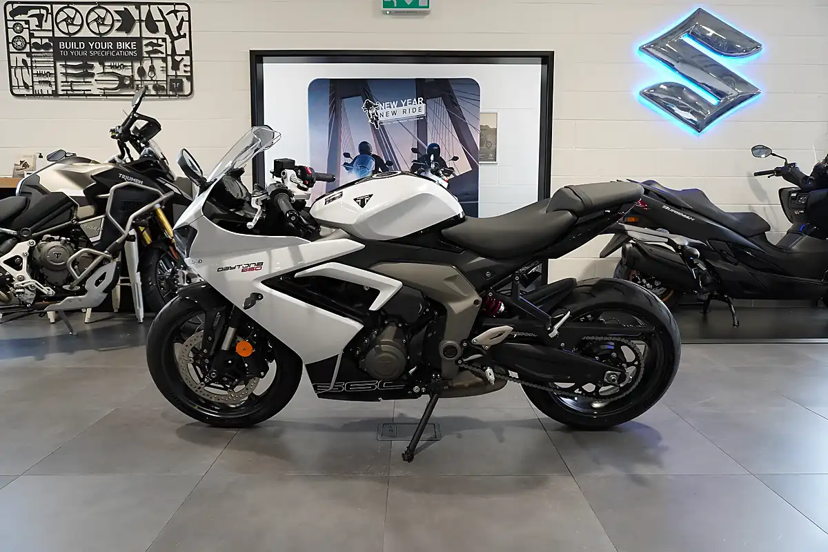 Used 2025 Triumph Daytona 660 Snowdonia White - Interior and Exterior details 2