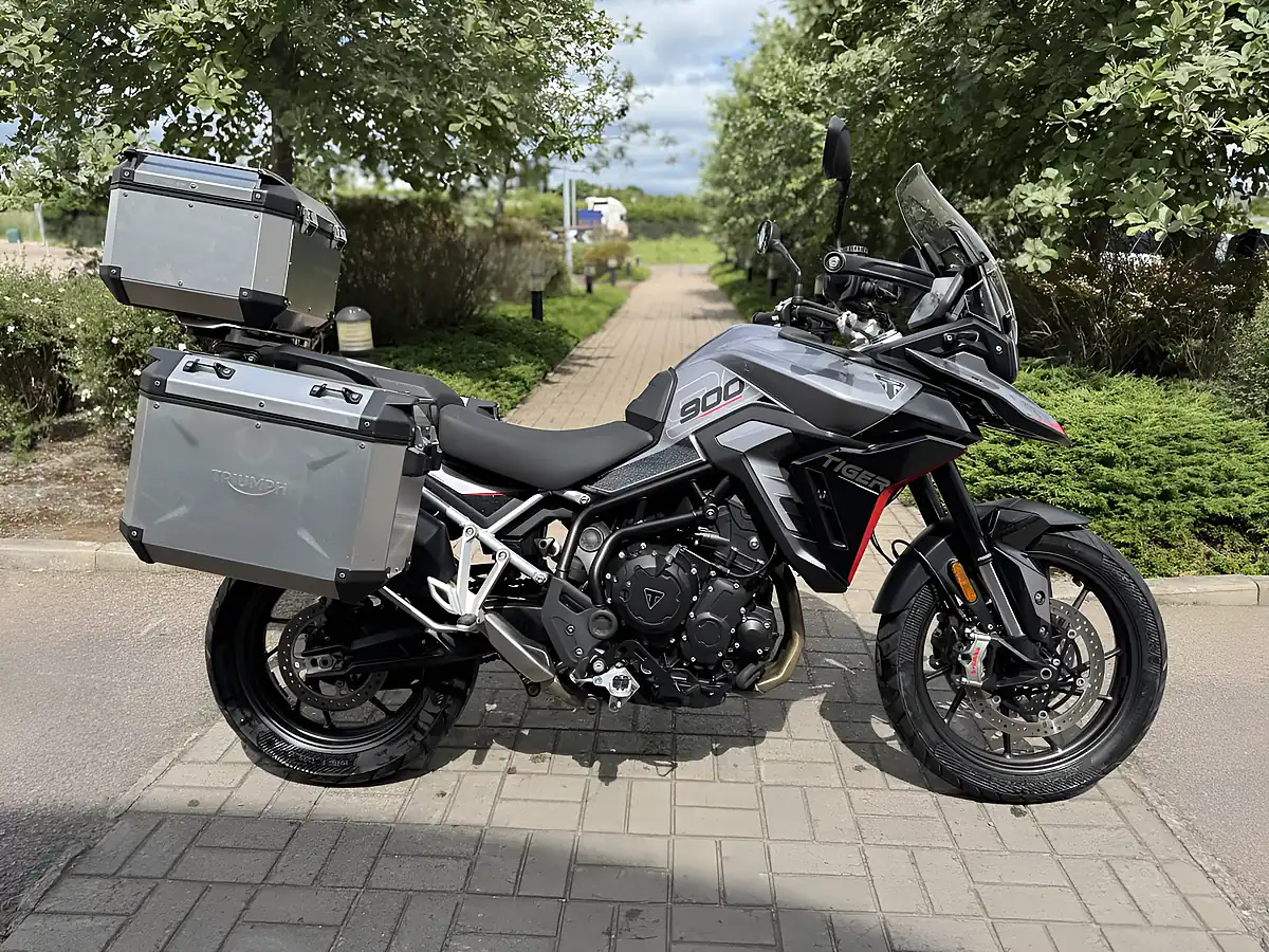 Used 2025 Triumph Tiger 900 GT Grey/Black - Front View
