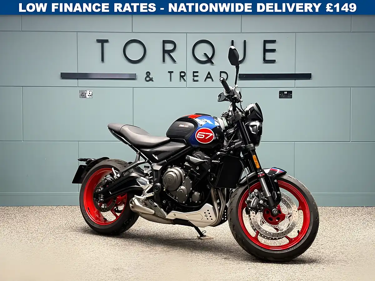 Used 2025 Triumph Trident 660 Triple Tribute Edition Black - Front View