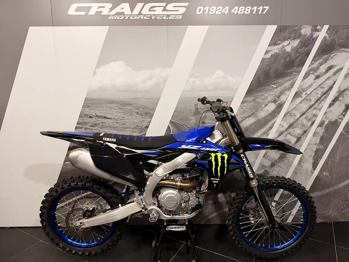 Used 2025 Yamaha YZ450F Monster Energy Edition Blue - Front View