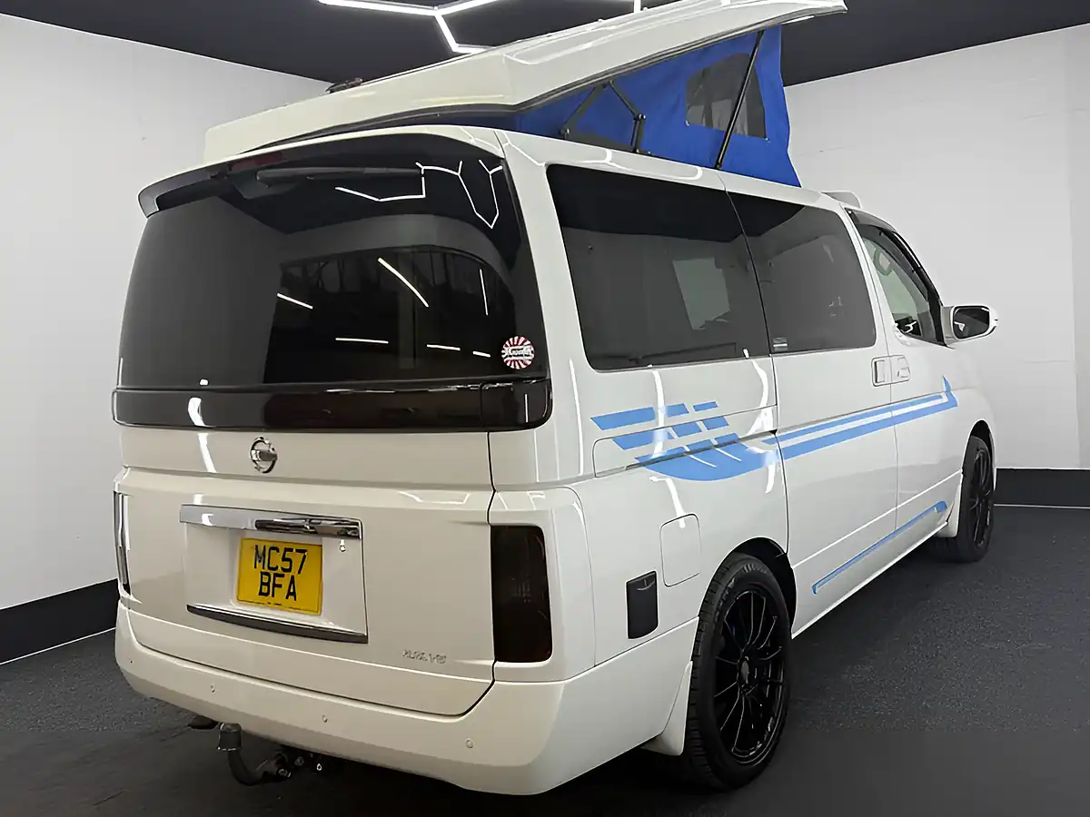 Used 2026 Nissan Elgrand Campervan Side Conversion Pop Top Roof White - Interior and Exterior details 12