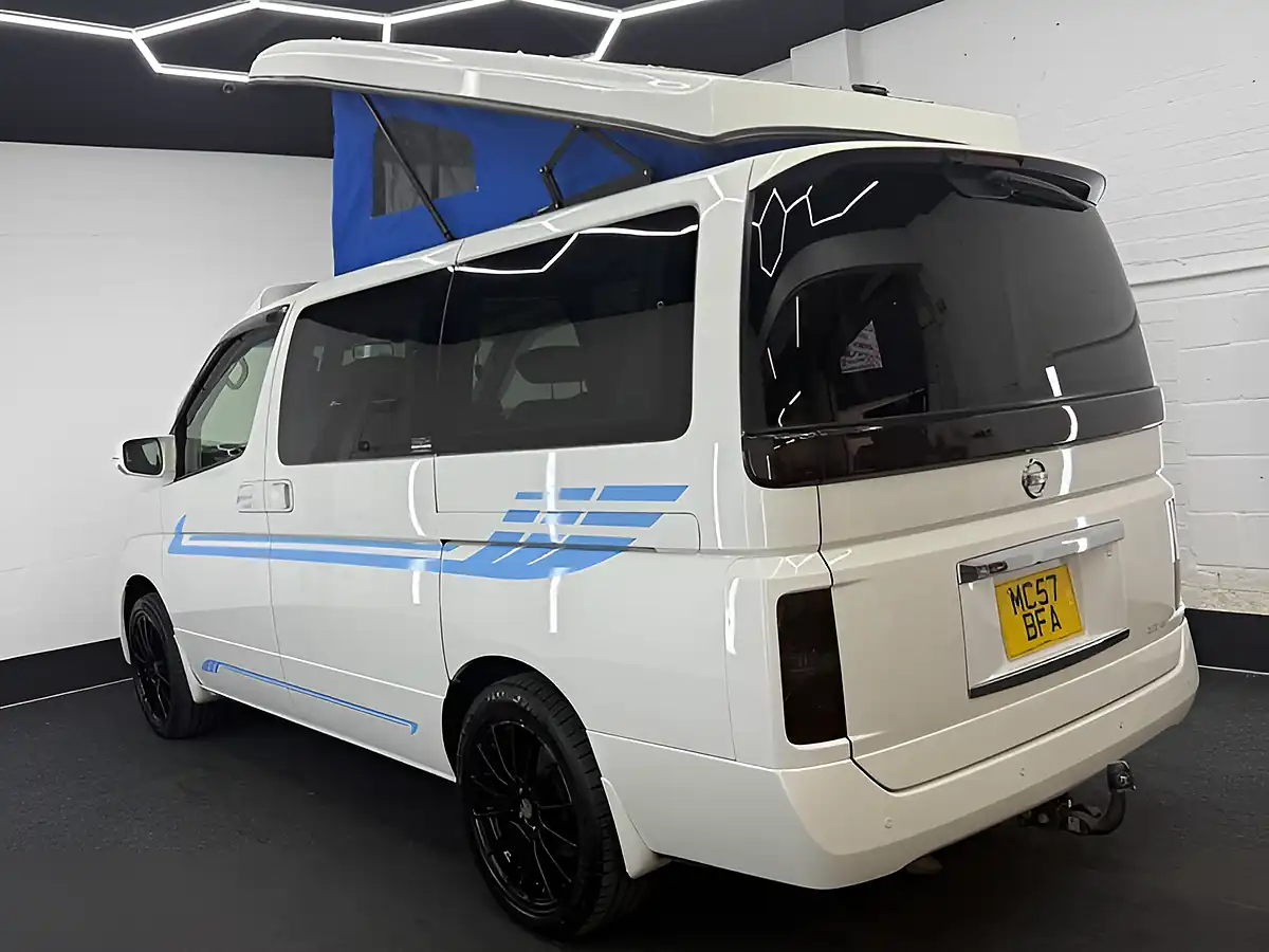 Used 2026 Nissan Elgrand Campervan Side Conversion Pop Top Roof White - Interior and Exterior details 2
