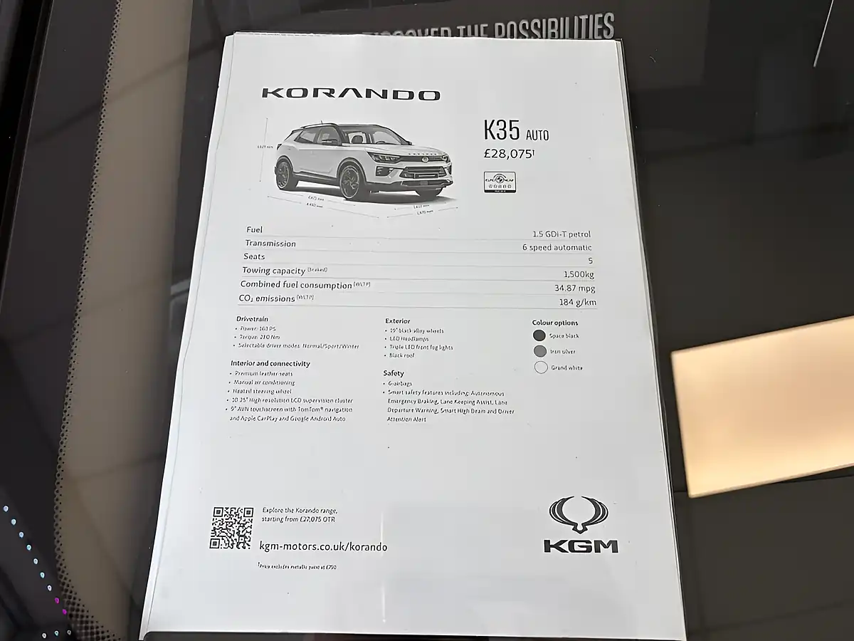 Used 2026 Ssangyong Korando K35 Space Black - Interior and Exterior details 19