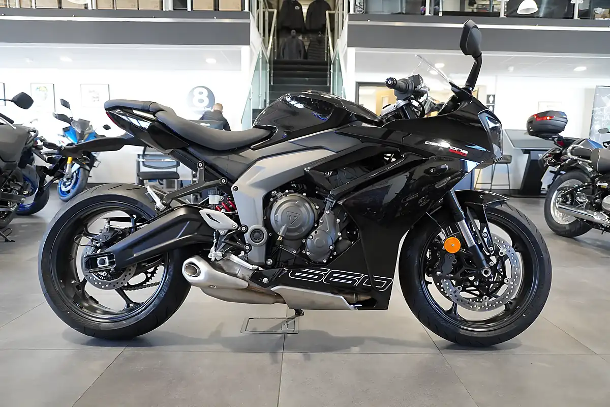 Used 2026 Triumph Daytona 660 Sapphire Black - Front View