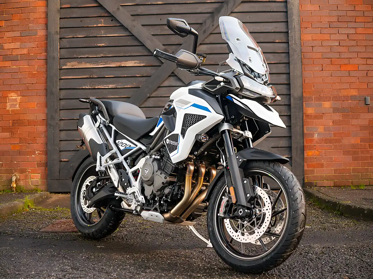 Used 2026 Triumph Tiger 1200 Alpine Edition Satin Crystal White - Front View
