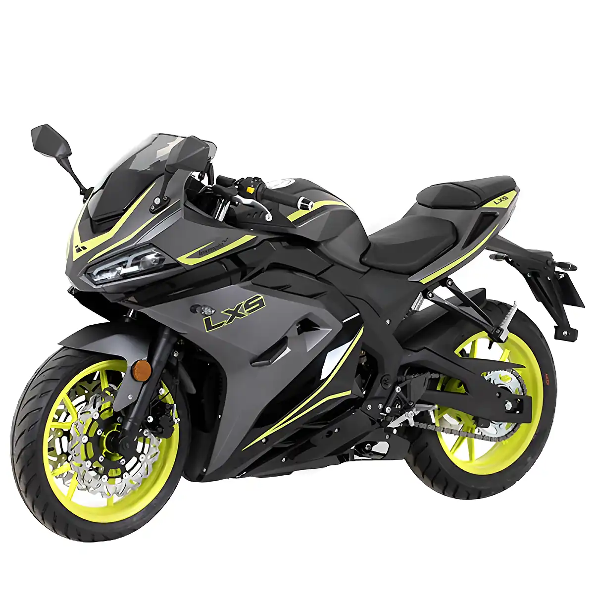 Used Lexmoto Lxs Grey & Fluro, Black & Blue - Front View