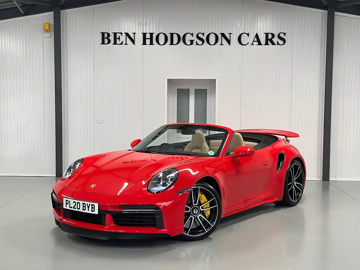 Used Porsche 911 Turbo S Convertible Guards Red - Front View